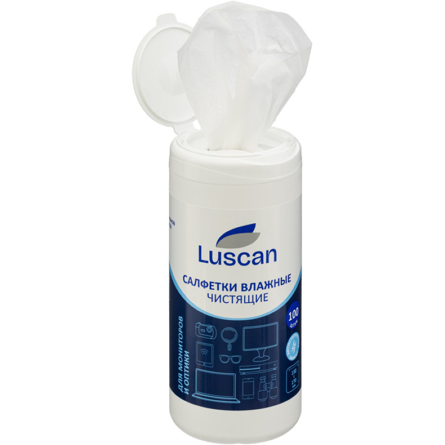 Салфетки влажные для экранов Luscan (Attache Selection) с антистатическим эффектом 13x17 см (100 штук)