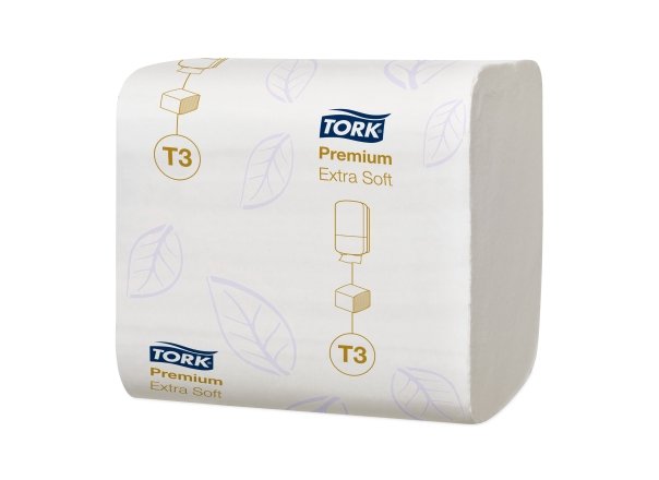Бумага туалетная TORK T3 Premium листовая, ультра мягкая, 2-слойная, 19х11, 252л, белая 114276