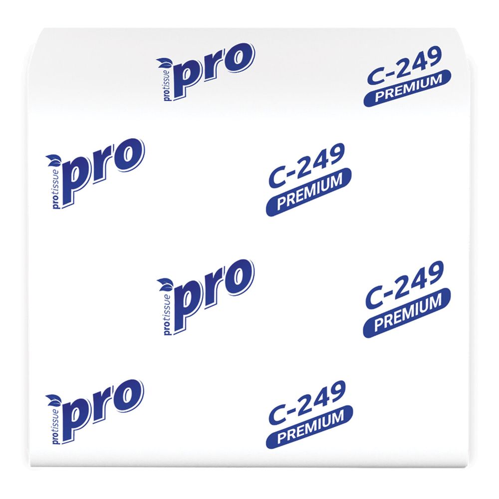 Бумага туалетная листовая 250 шт., PROtissue (T3) PREMIUM, 2-слойная, белая, 22,5х11 см, КОМПЛЕКТ 40 пачек