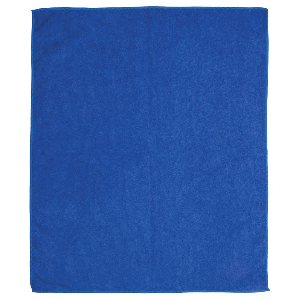 Тряпки для мытья пола, КОМПЛЕКТ 3 шт., ПЛОТНАЯ микрофибра, 50х60 см, синие, 260 г/м2, ЛЮБАША "ПЛЮС"