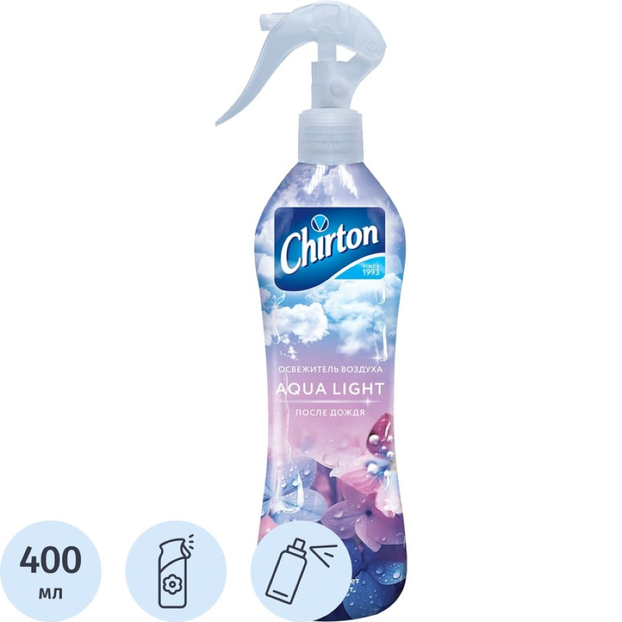 ОСВЕЖИТЕЛЬ ВОЗДУХА CHIRTON AQUA LIGHT УНИВЕРСАЛЬНЫЙ " ПОСЛЕ ДОЖДЯ " 400МЛ 