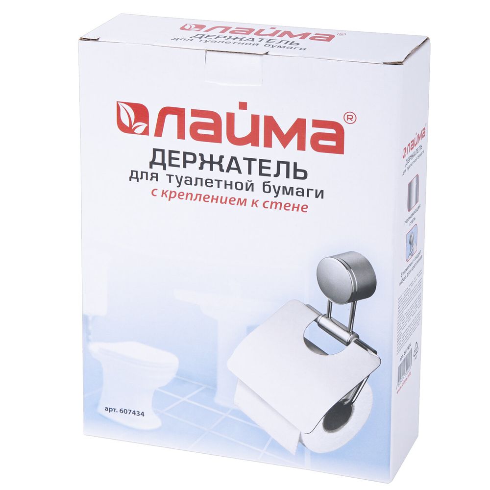 Держатель для туалетной бумаги LAIMA, хромированная сталь, крепление к стене