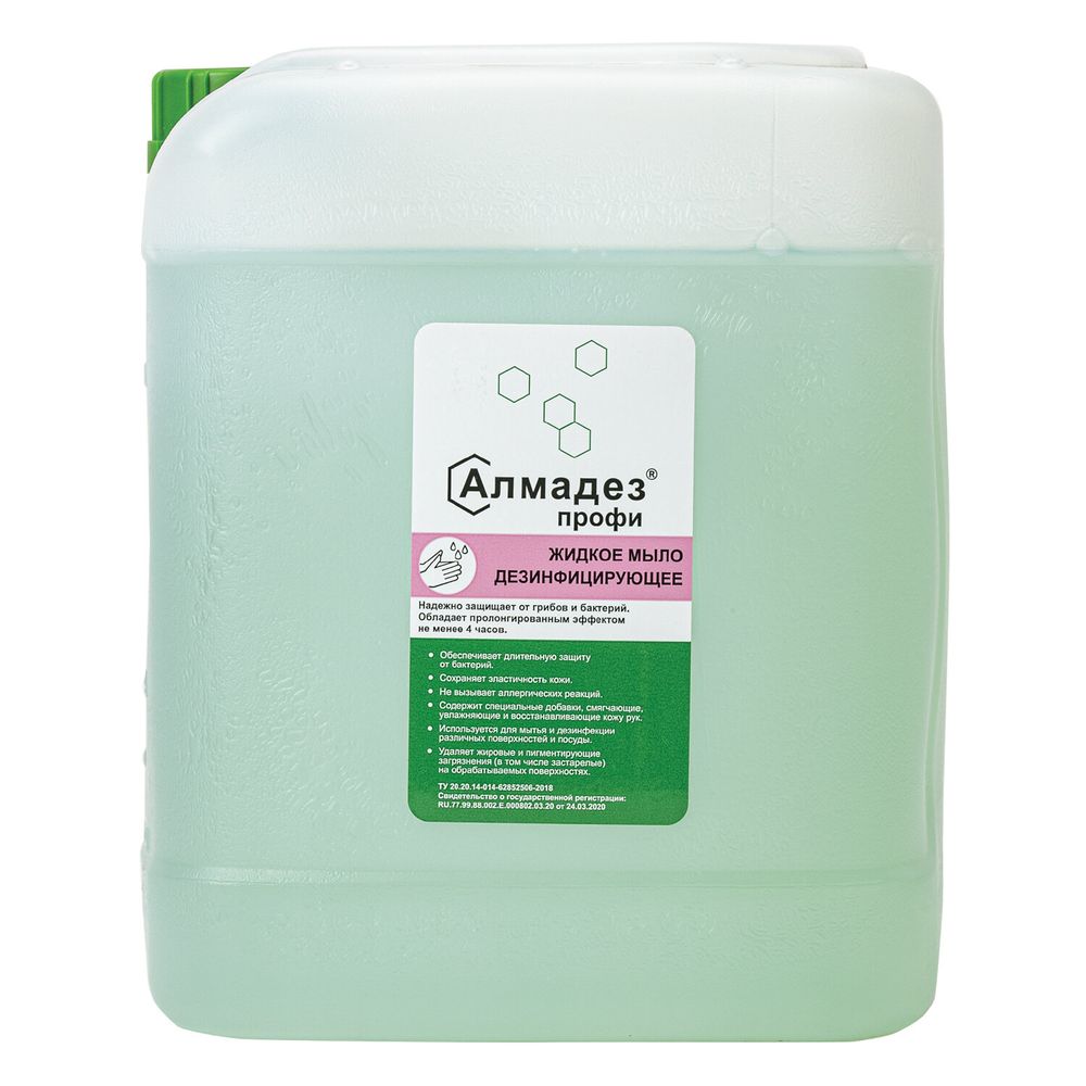 Мыло жидкое дезинфицирующее 5 л АЛМАДЕЗ-ПРОФИ, с пролонгированным эффектом
