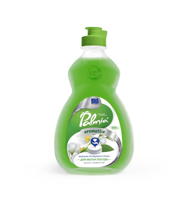 Средство для мытья посуды 0,45л, Palmia Aromatica с ароматом зеленого чая и жасмина