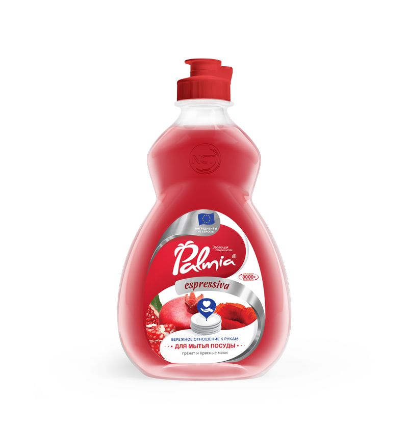 Средство для мытья посуды 0,45л, Palmia Espressiva с ароматом граната и красных маков