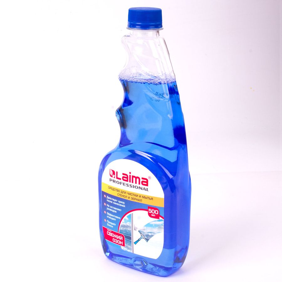 Средство для мытья стекол и зеркал 500 мл LAIMA PROFESSIONAL, свежий озон, сменный блок