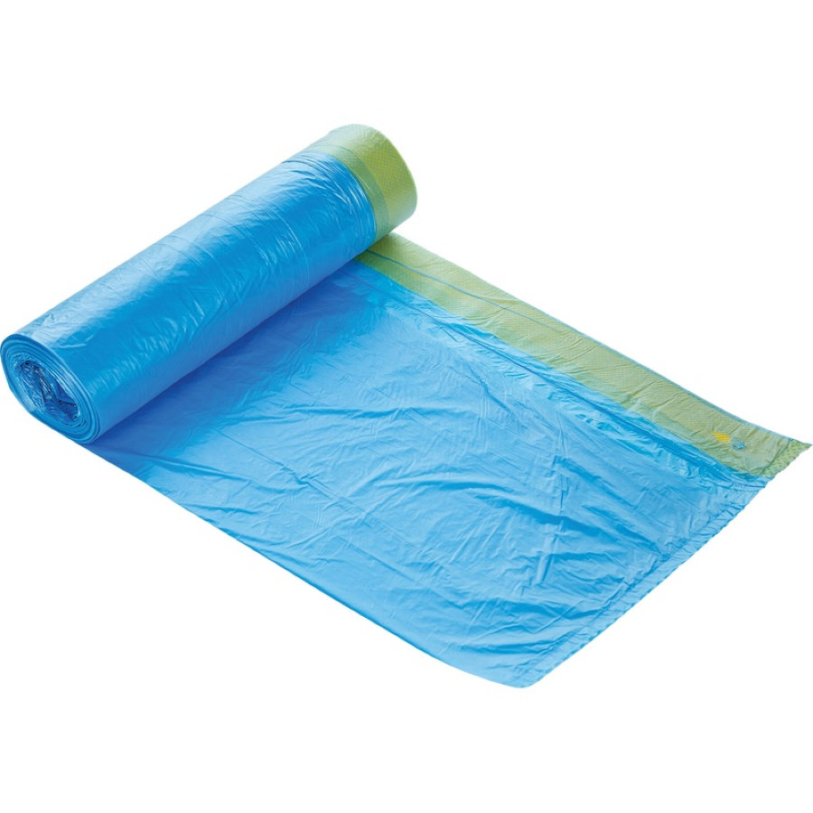 Мешки для мусора Greenpack 60 л с завязками синие (ПНД 14 мкм, 20 штук в рулоне) 