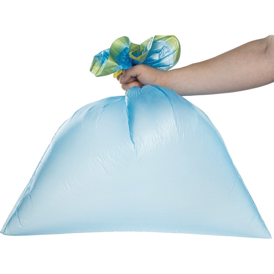 Мешки для мусора Greenpack 60 л с завязками синие (ПНД 14 мкм, 20 штук в рулоне) 