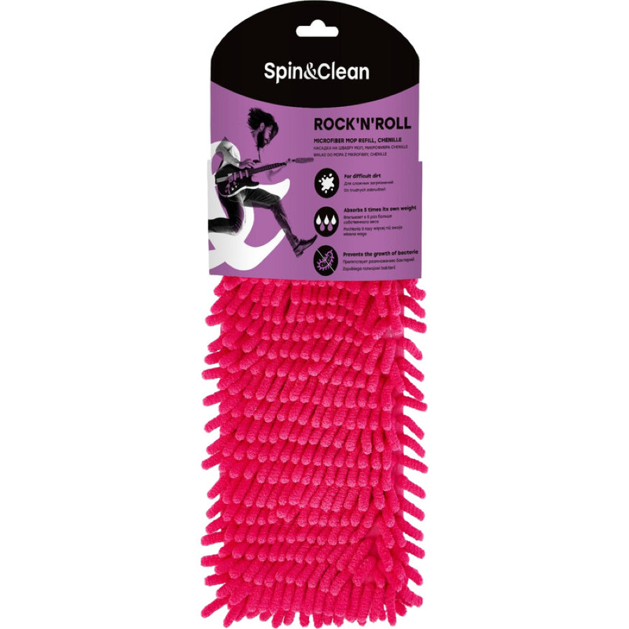 Насадка МОП плоская Spin&clean Rock'n'Roll Chenille микрофибра 40x10.5 см (в ассортименте)