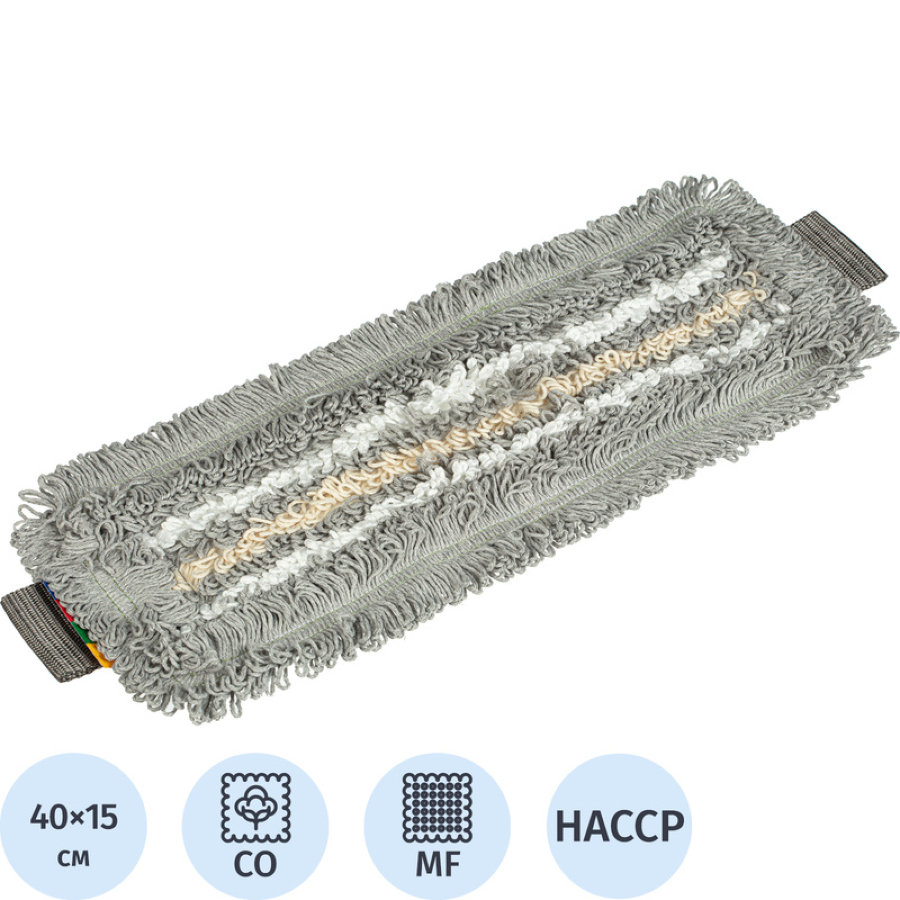 Насадка МОП плоская Vileda Трио УльтраСпид Про полиэфиры/хлопок 40x14.5 см серый/белый