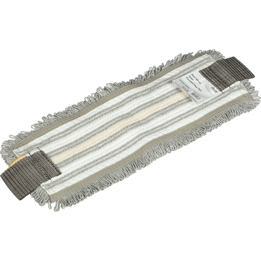 Насадка МОП плоская Vileda Трио УльтраСпид Про полиэфиры/хлопок 40x14.5 см серый/белый