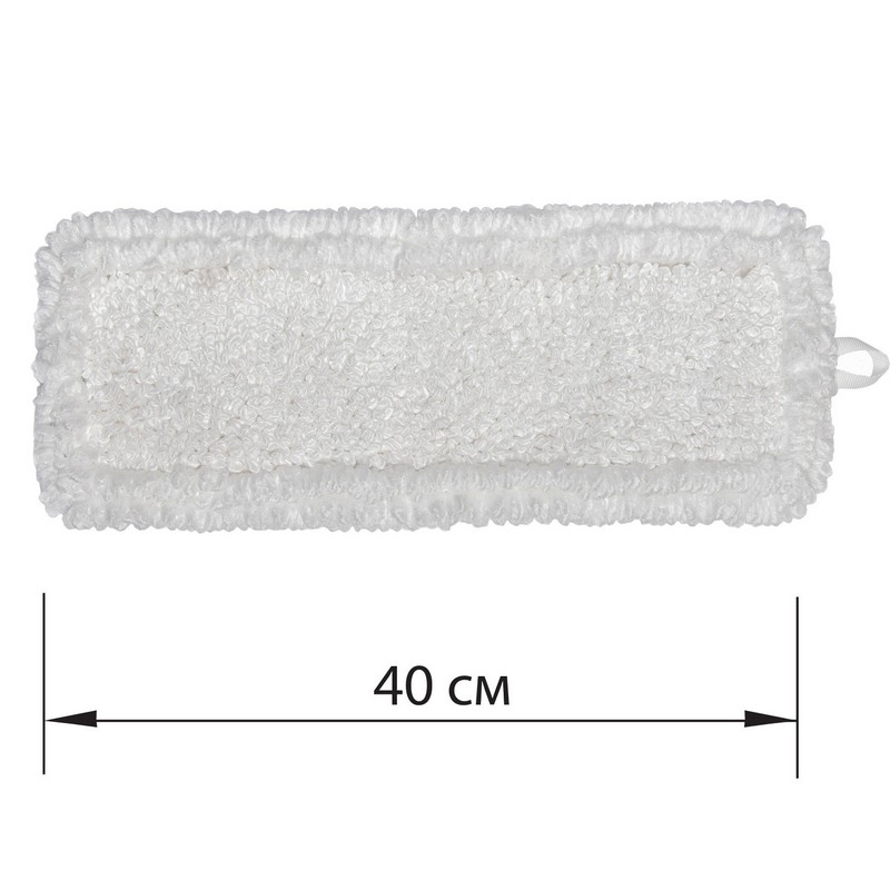 Насадка МОП плоская для швабры/держателя 40 см, уши/карманы (ТИП У/К), петлевая микрофибра, Лайма EXPERT