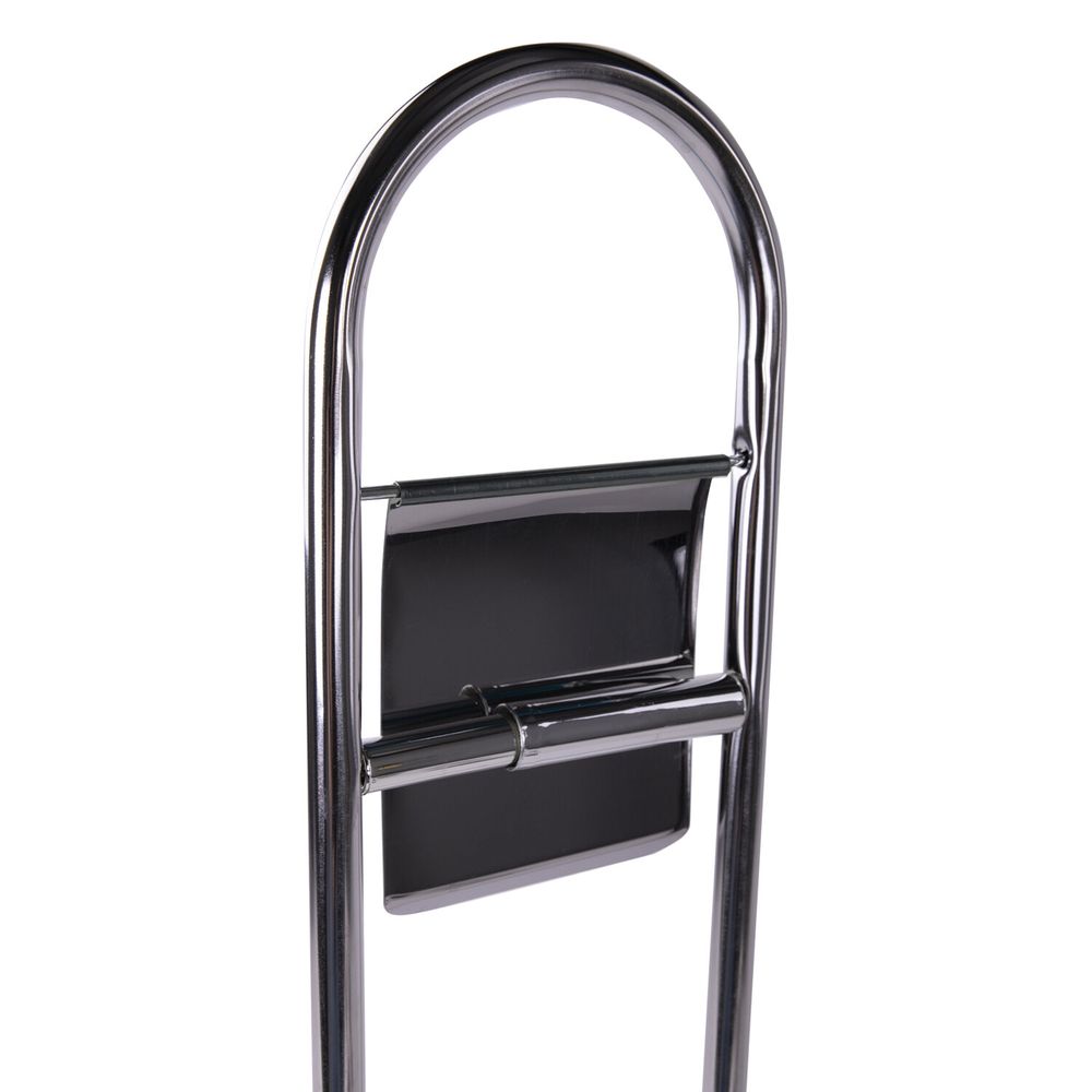 Стойка напольная ерш с подставкой + держатель туалетной бумаги, сталь/пластик, зеркальный, LAIMA