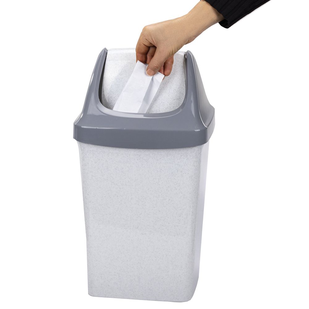 Ведро-контейнер 15 л, с крышкой (качающейся), для мусора,