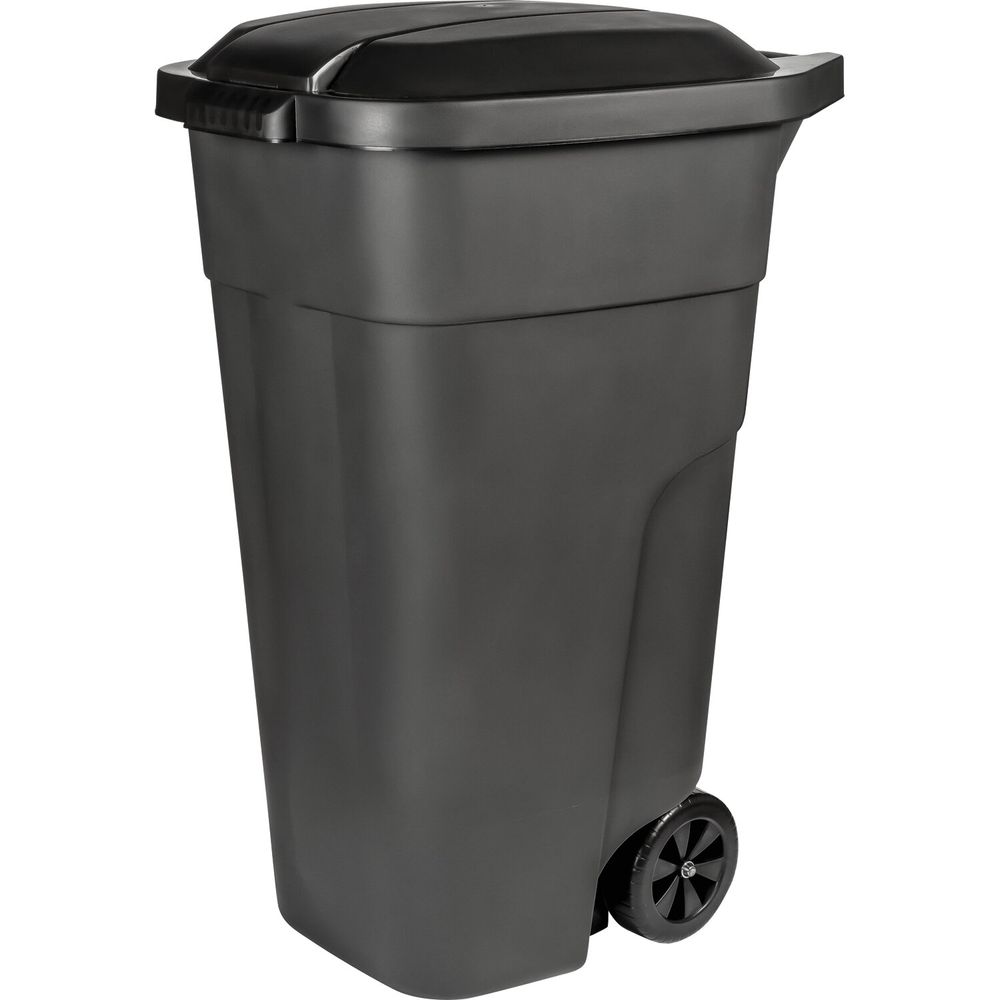 Контейнер 110 литров для мусора, с крышкой, на колесах, 84х54х58 см, пластиковый, PLAST TEAM