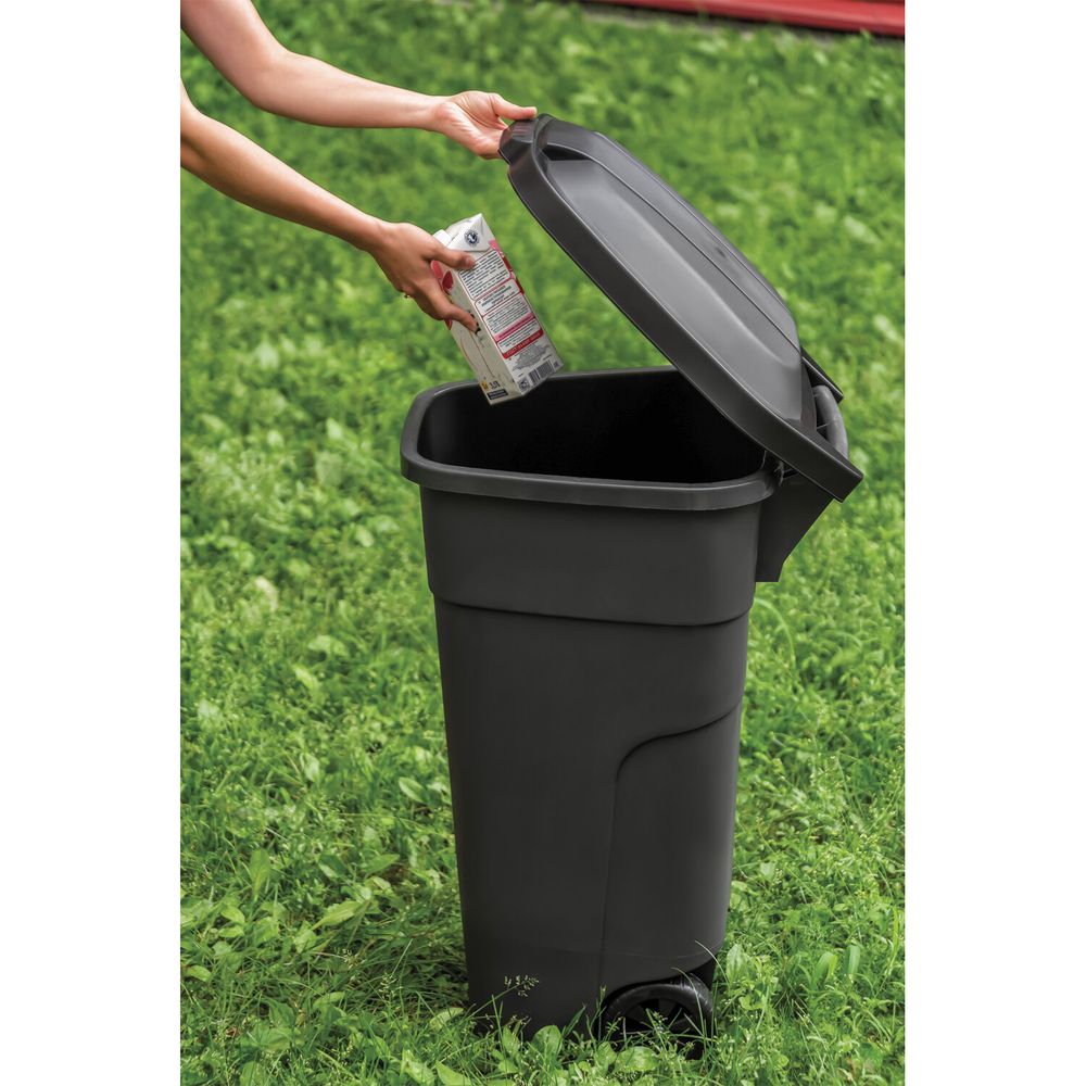 Контейнер 110 литров для мусора, с крышкой, на колесах, 84х54х58 см, пластиковый, PLAST TEAM