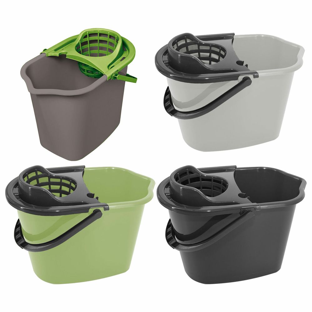 Ведро 10 л для уборки КОМПЛЕКТ с ОТЖИМОМ для веревочных и ленточных МОПов, 24х35х24 см, YORK