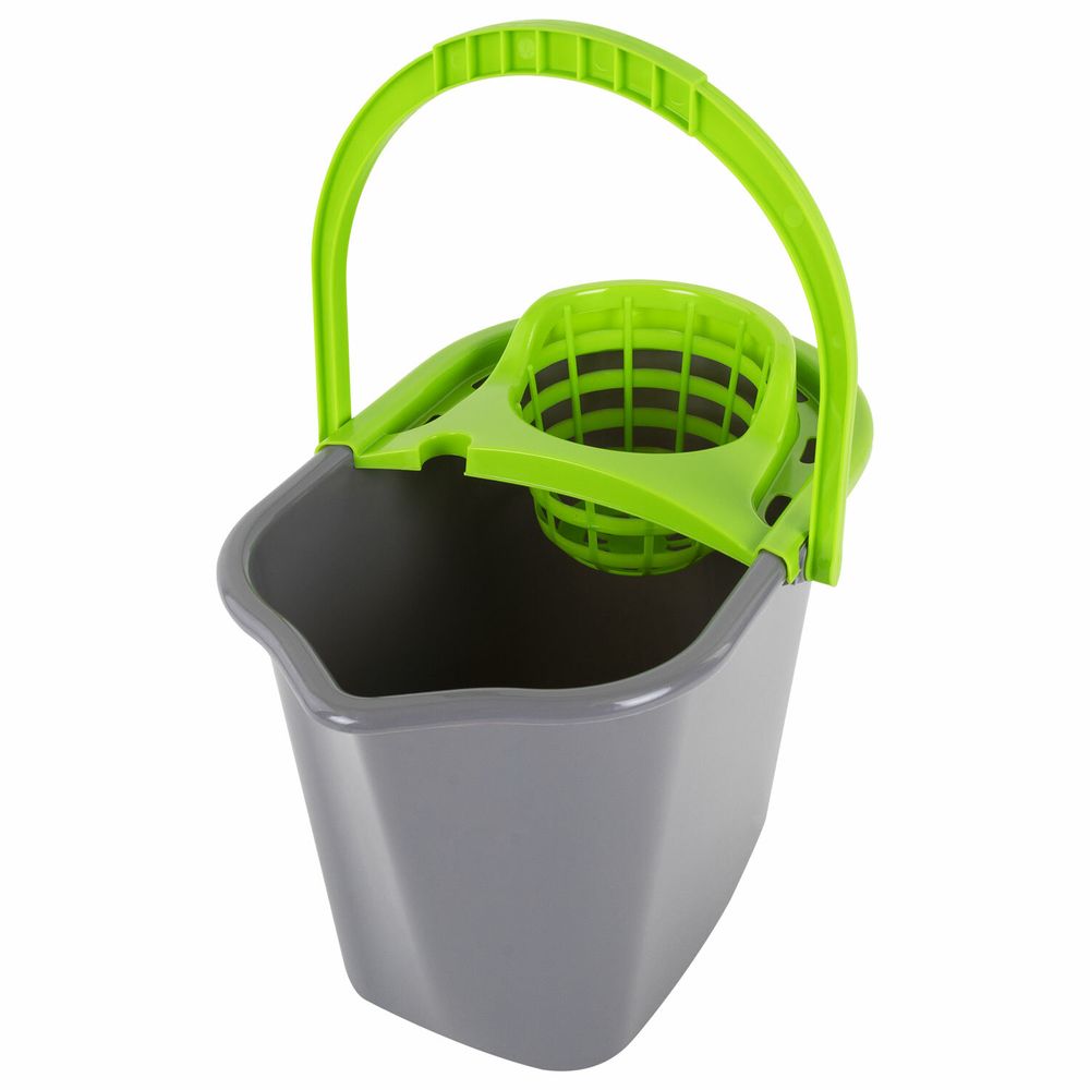 Ведро 10 л для уборки КОМПЛЕКТ с ОТЖИМОМ для веревочных и ленточных МОПов, 24х35х24 см, YORK