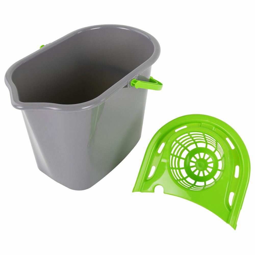 Ведро 10 л для уборки КОМПЛЕКТ с ОТЖИМОМ для веревочных и ленточных МОПов, 24х35х24 см, YORK