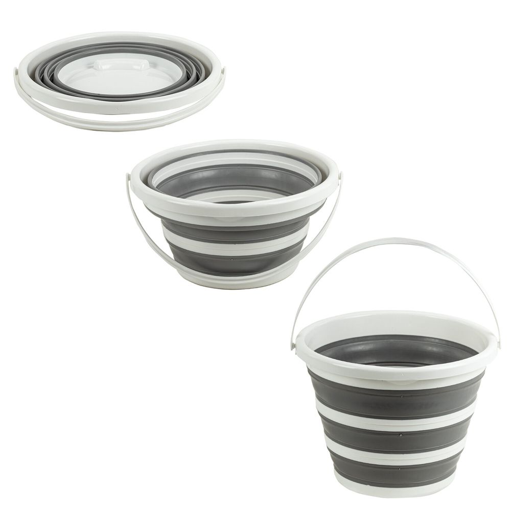 Ведро складное силиконовое 10 литров круглое d=32 см для дома, дачи и авто, LAIMA Home