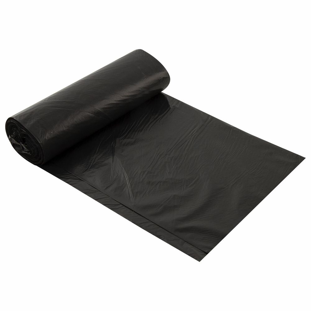 Мешки для мусора 240 л черные, в рулоне 10 шт., ПВД 30 мкм, 90x130 см, ЛЮБАША эконом