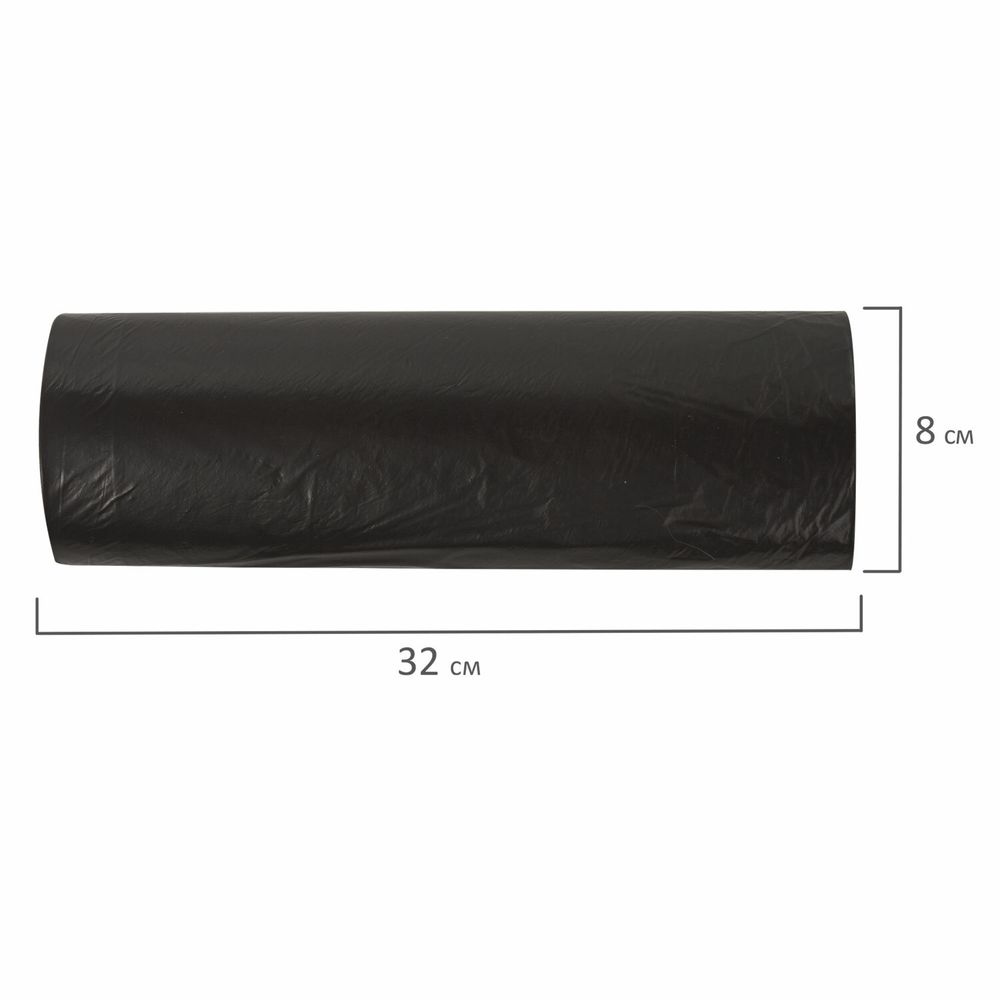 Мешки для мусора 240 л черные, в рулоне 10 шт., ПВД 30 мкм, 90x130 см, ЛЮБАША эконом