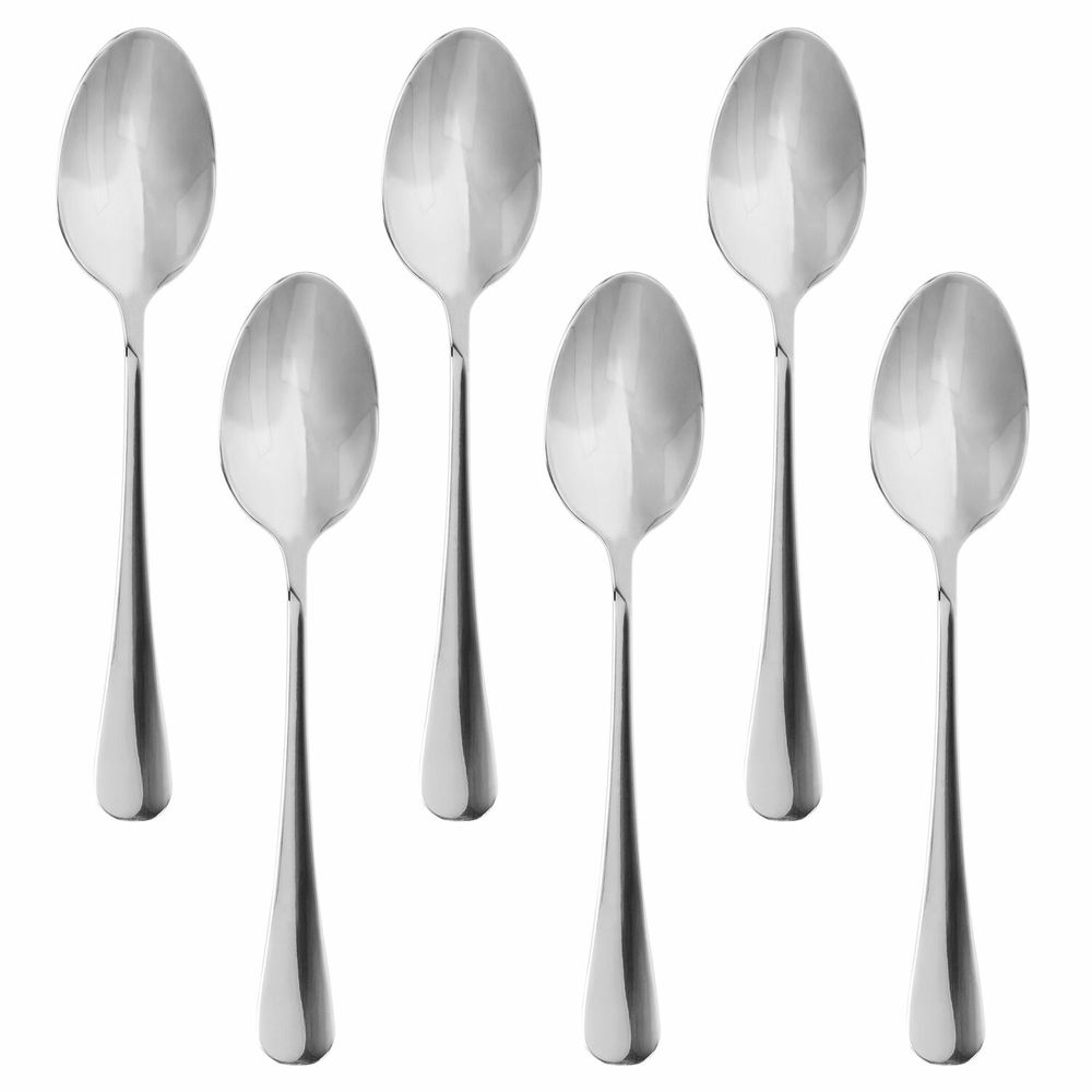 Ложки столовые 20 см, STANDARD, КОМПЛЕКТ 6 шт., полированная нержавеющая сталь, серебристые, DASWERK
