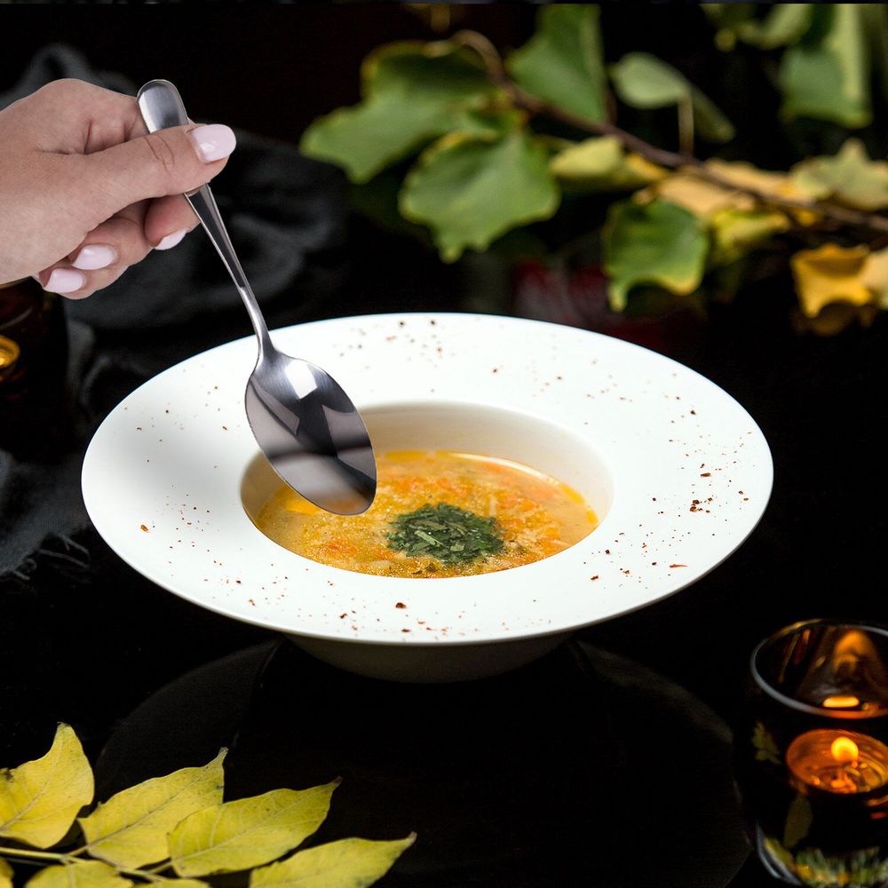 Ложки столовые 20 см, STANDARD, КОМПЛЕКТ 6 шт., полированная нержавеющая сталь, серебристые, DASWERK