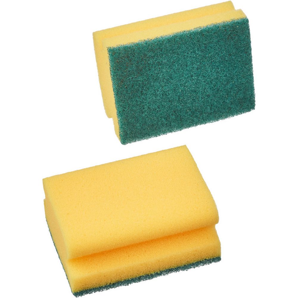 Губка для мытья посуды Paclan, 7х9см, формованная, 2шт/уп