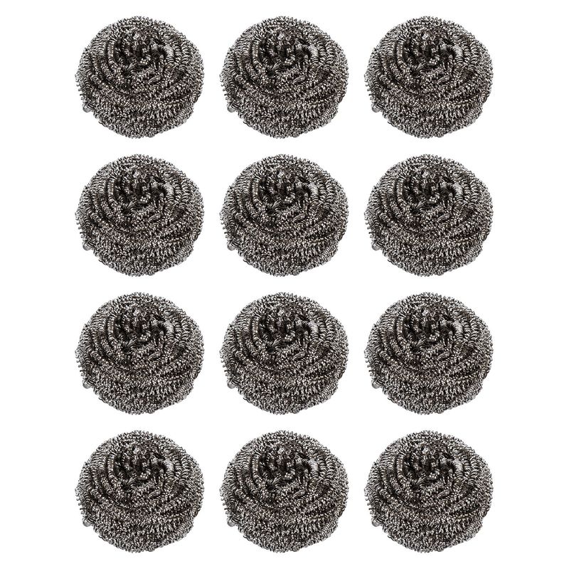 Губки (мочалки) для посуды металлические LAIMA, КОМПЛЕКТ 12шт., спиральные по 15 г