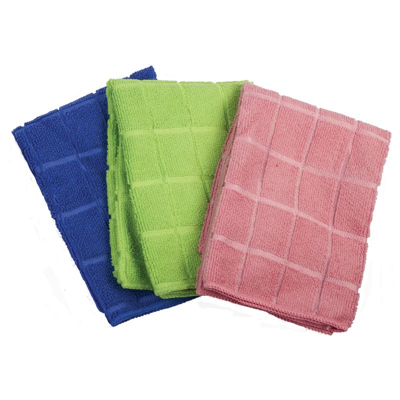 Салфетки универсальные, КОМПЛЕКТ 6шт., микрофибра, квадрат. тиснение, 40х40см, ас-ти, ЛЮБАША