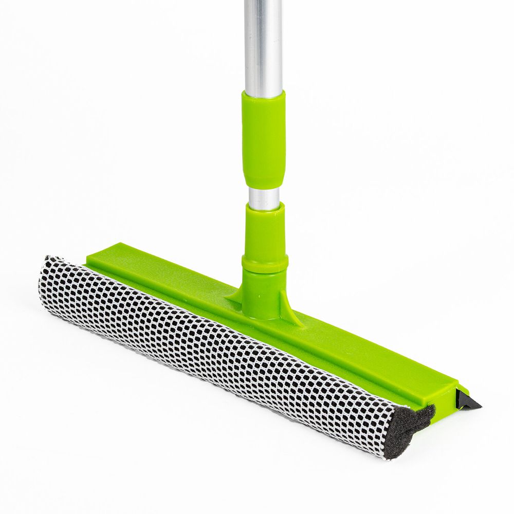 Окномойка ЛЮБАША, алюминиевая телескопическая ручка 50-90 см, рабочая часть 25 см (стяжка, губка, ручка)