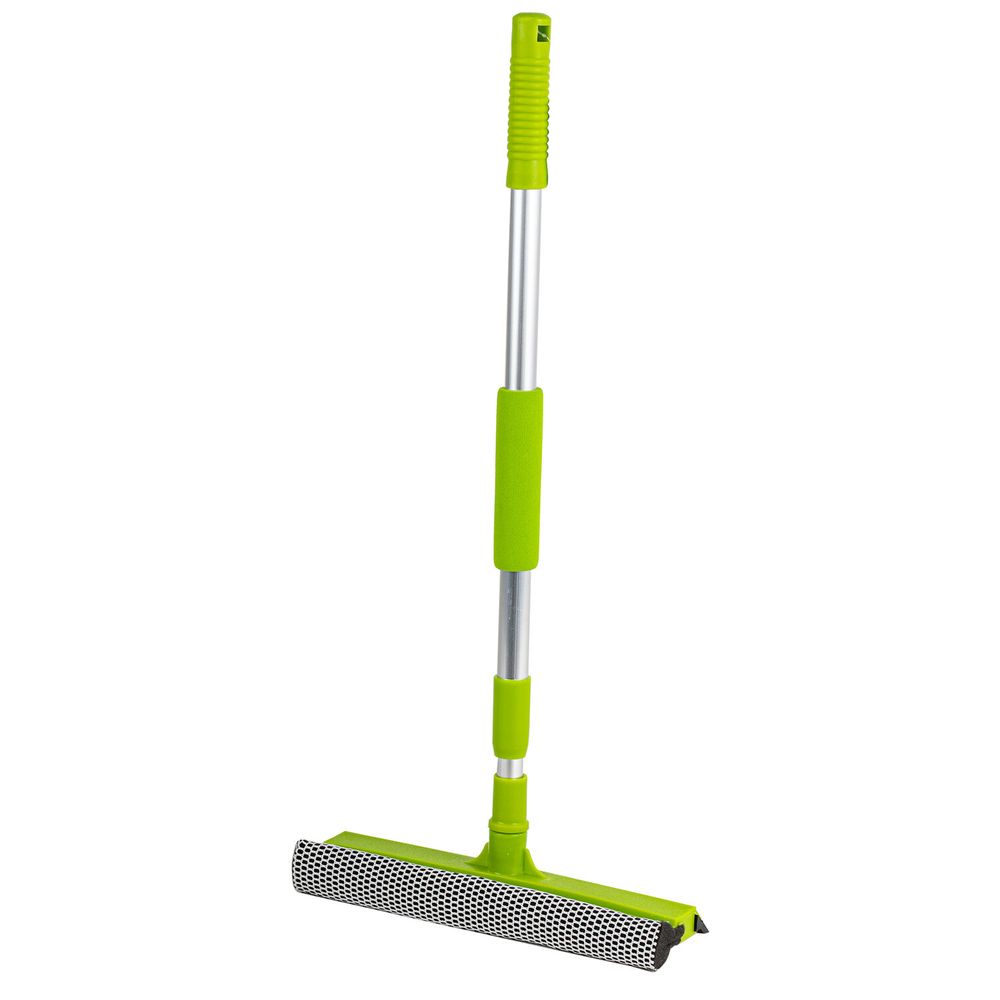 Окномойка ЛЮБАША, алюминиевая телескопическая ручка 50-90 см, рабочая часть 25 см (стяжка, губка, ручка)