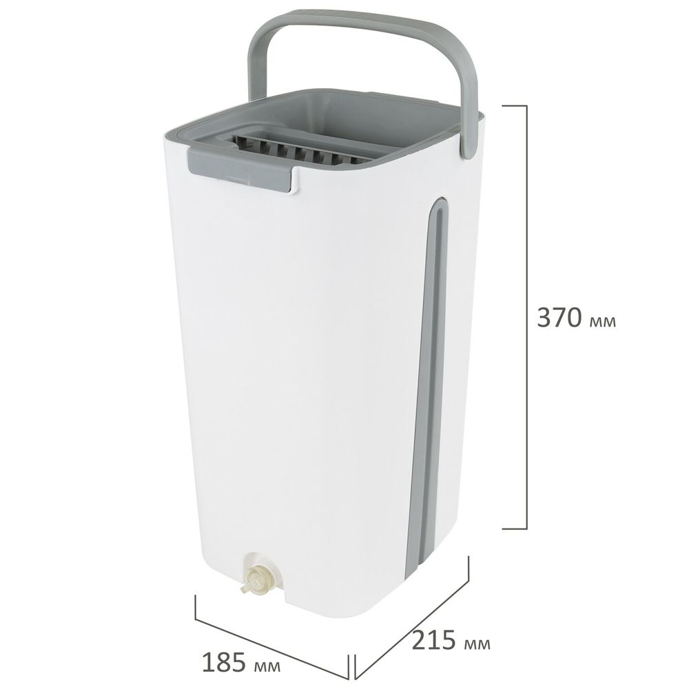 Комплект для уборки: швабра, ведро 11 л/9 л двухкамерное с отжимом, насадка МОП (кармашки с двух сторон) PRO CLEAN, LAIMA