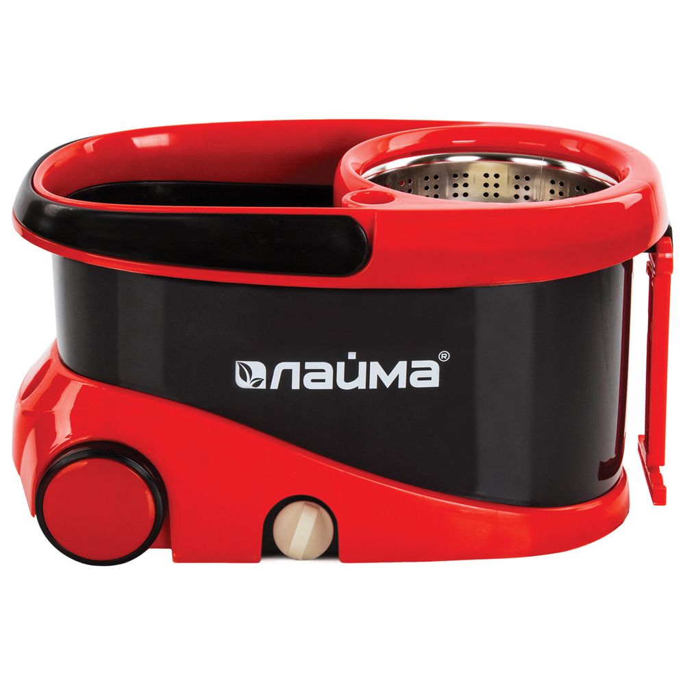 Комплект для уборки: швабра, ведро 19 л/9 л с отжимом центрифуга, 2 круглые насадки, LAIMA, 60630