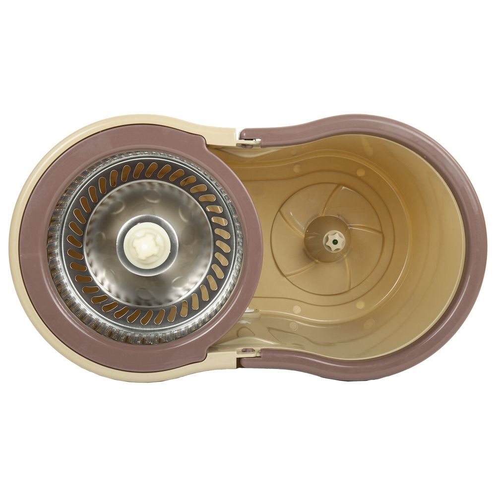 Комплект для уборки: швабра, ведро 7 л/5 л с отжимом центрифуга, 2 насадки, бежевый, LAIMA