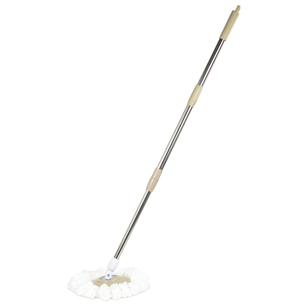 Комплект для уборки: швабра, ведро 7 л/5 л с отжимом центрифуга, 2 насадки, бежевый, LAIMA