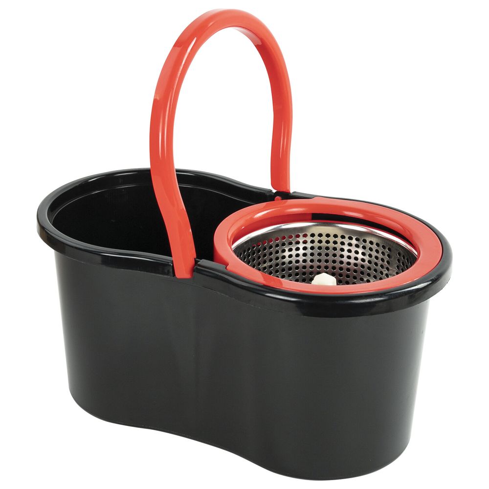 Комплект для уборки: швабра, ведро 7 л/5 л с отжимом центрифуга, 2 насадки, черный, LAIMA