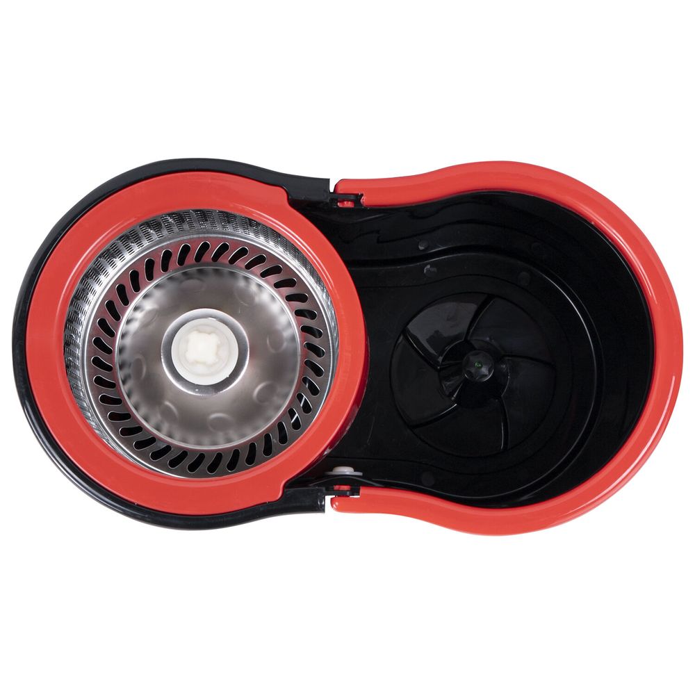 Комплект для уборки: швабра, ведро 7 л/5 л с отжимом центрифуга, 2 насадки, черный, LAIMA