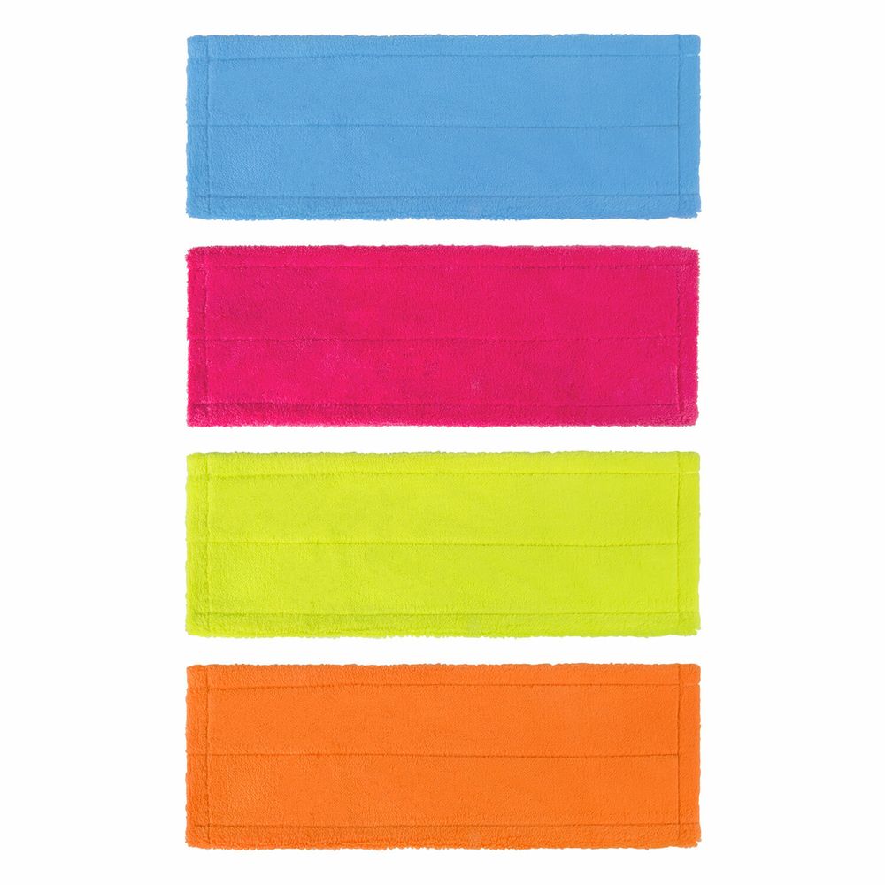 Насадка МОП плоская КОМПЛЕКТ 4 шт, УНИВЕРСАЛЬНАЯ для швабр 38-42 см (ТИП К), микрофибра, LAIMA