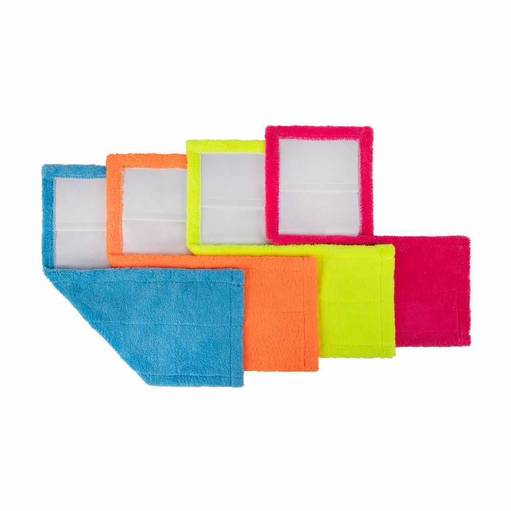 Насадка МОП плоская КОМПЛЕКТ 4 шт, УНИВЕРСАЛЬНАЯ для швабр 38-42 см (ТИП К), микрофибра, LAIMA