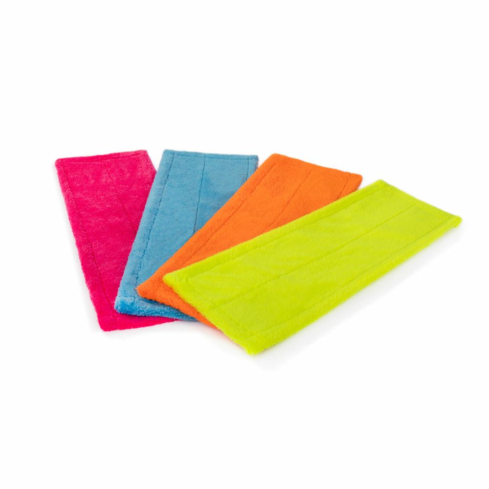 Насадка МОП плоская КОМПЛЕКТ 4 шт, УНИВЕРСАЛЬНАЯ для швабр 38-42 см (ТИП К), микрофибра, LAIMA