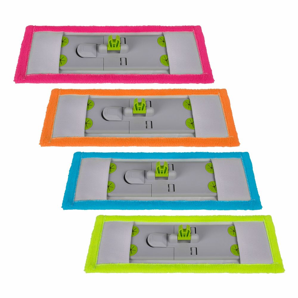 Насадка МОП плоская КОМПЛЕКТ 4 шт, УНИВЕРСАЛЬНАЯ для швабр 38-42 см (ТИП К), микрофибра, LAIMA