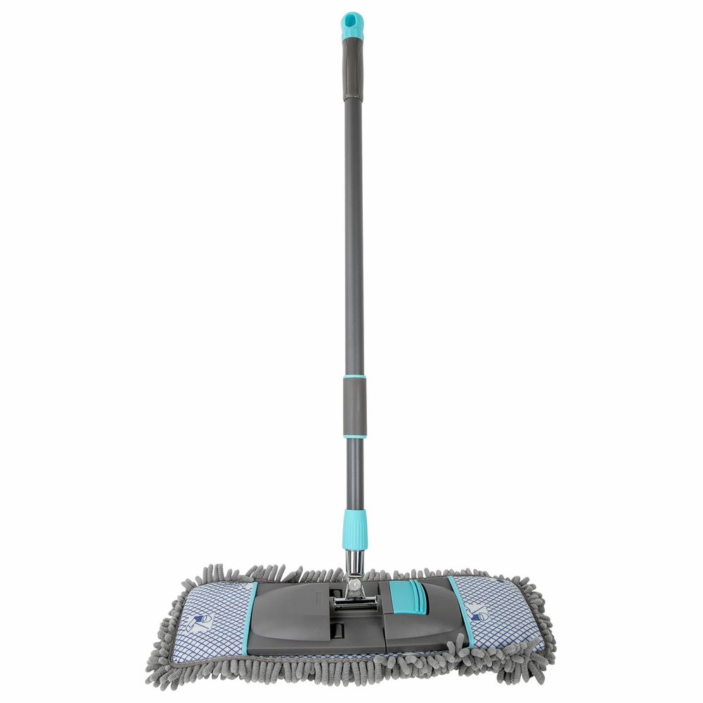 Швабра с насадкой 42 см, телескопический черенок 75-120 см, микрофибра, карманы, LAIMA HOME