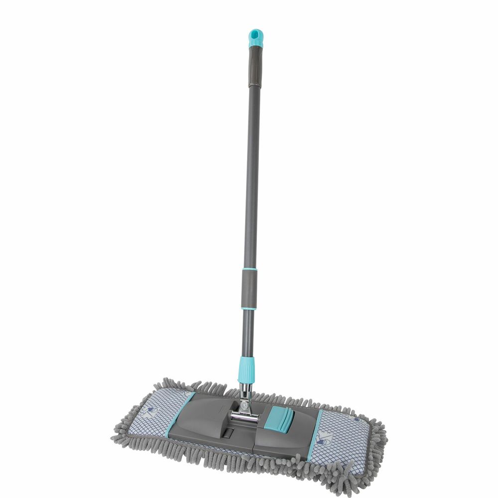 Швабра с насадкой 42 см, телескопический черенок 75-120 см, микрофибра, карманы, LAIMA HOME