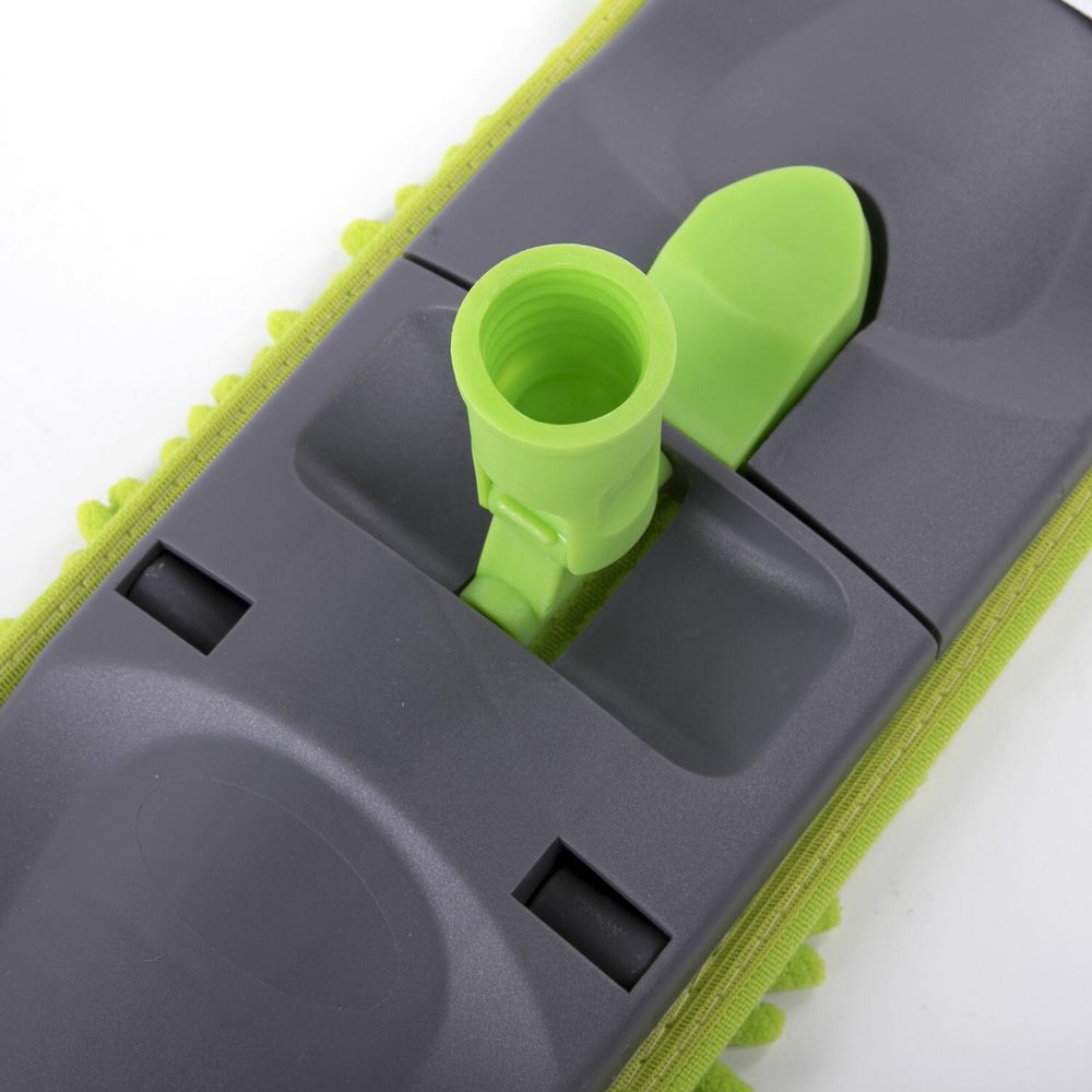 Швабра с флаундером 40 см, черенок 110 см евро, насадка МОП микрофибра СИНЕЛЬ, индивидуальная упаковка пакет, ЛЮБАША