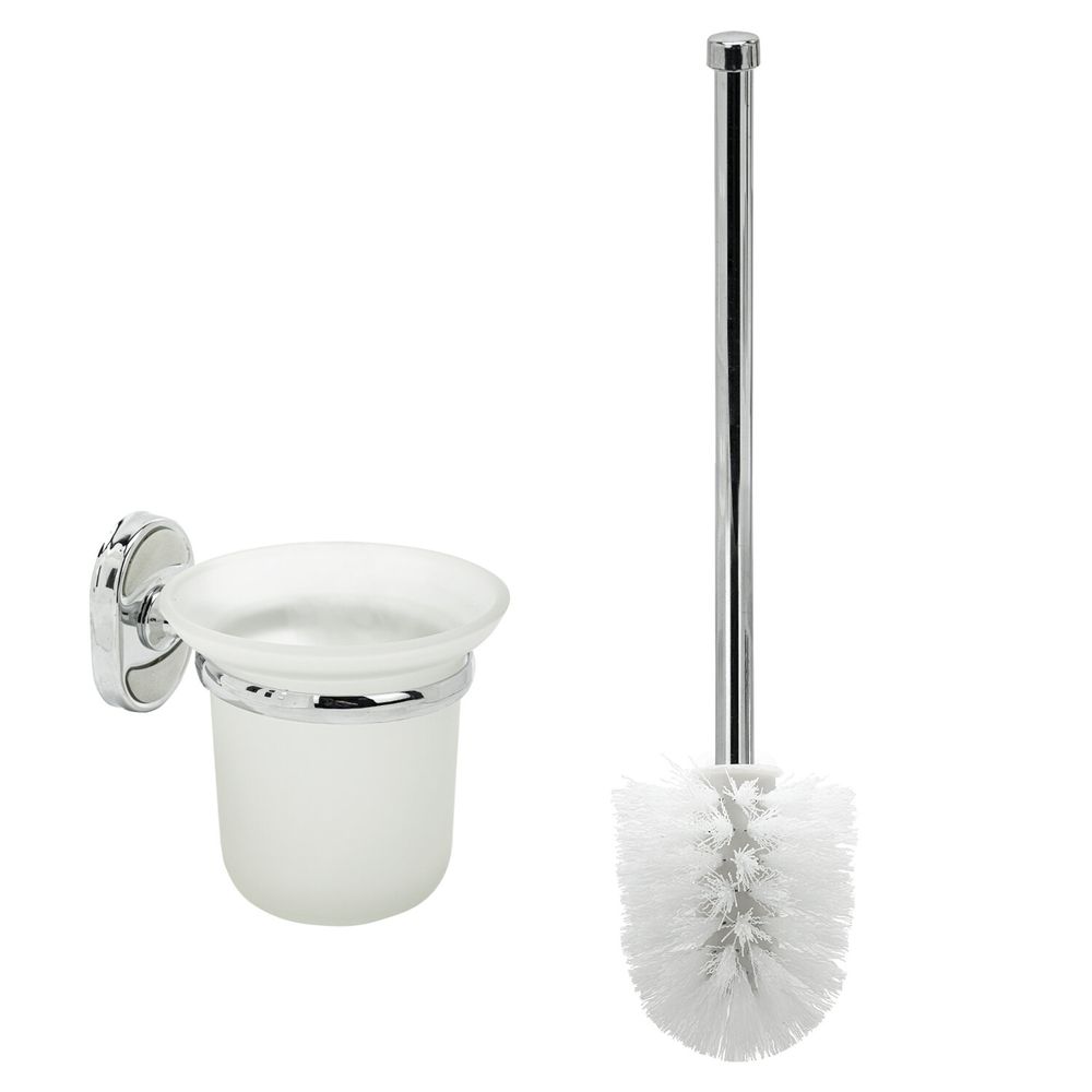 Ерш для унитаза LAIMA, подставка из толстого стекла, крепление к стене, хромированная сталь