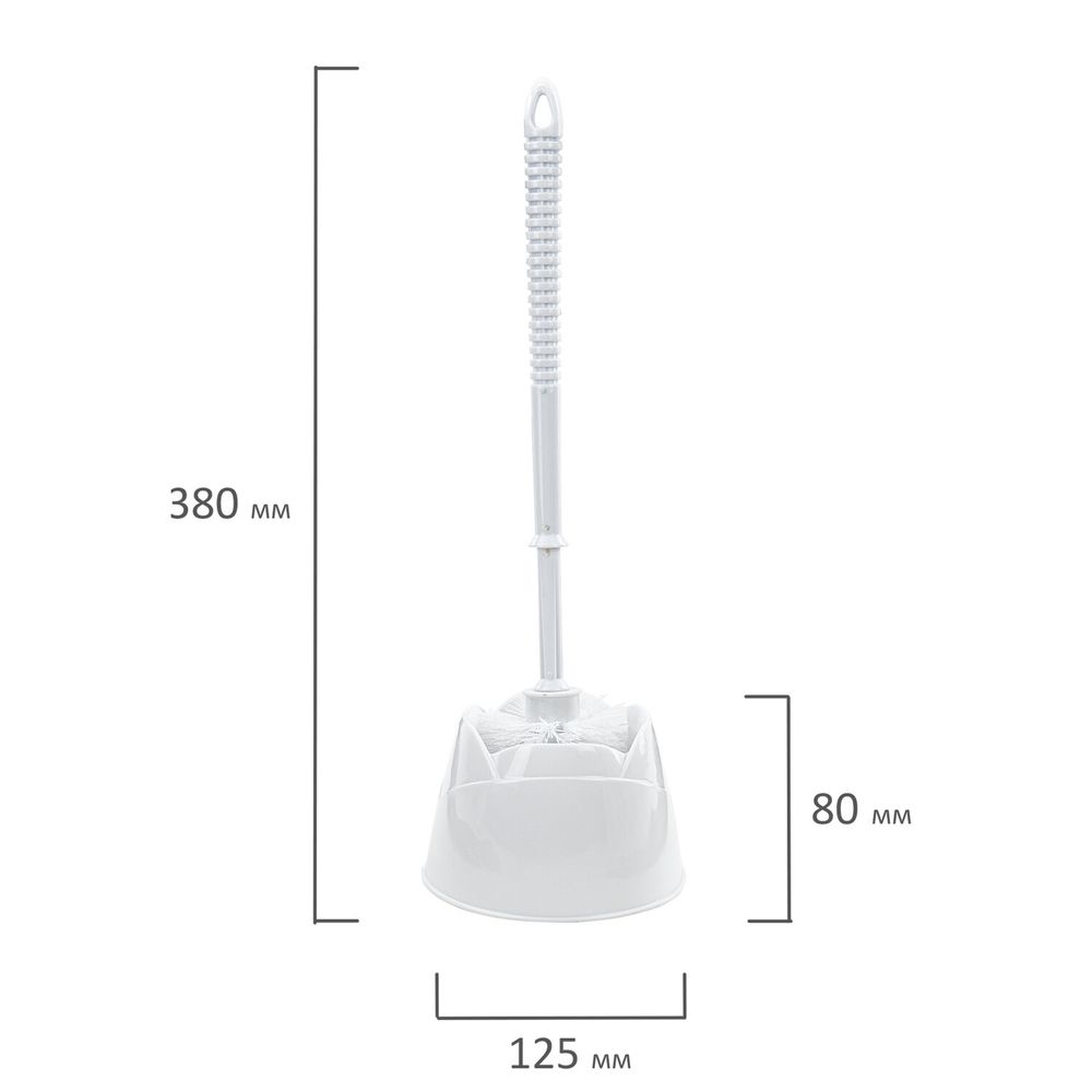 Ерш для унитаза ЛЮБАША, с подставкой, пластик, белый