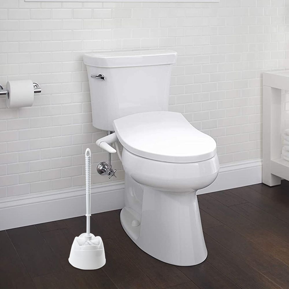 Ерш для унитаза ЛЮБАША, с подставкой, пластик, белый