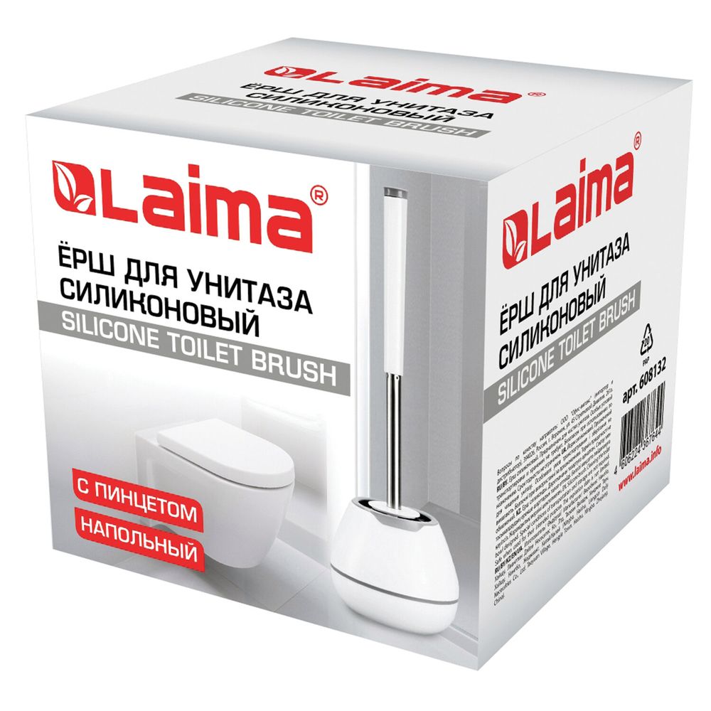 Ершик для унитаза силиконовый STANDART TYPE (овальный) напольный, с пинцетом, LAIMA